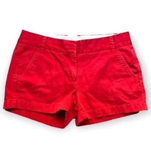 J Crew Chino 100% Cotton broken in shorts Sz 4 red